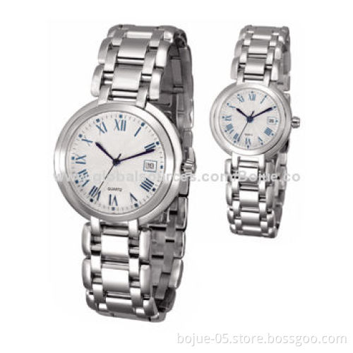 Stainless steel business watch, Japan movement with date